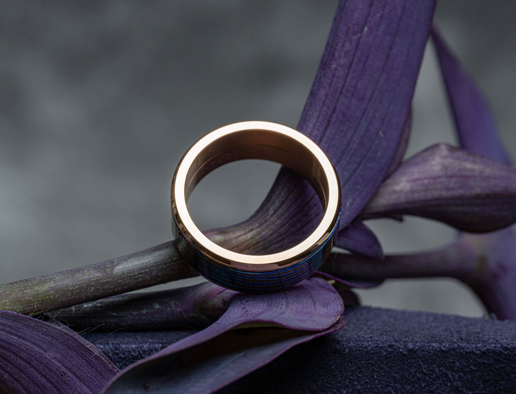 POSAN Men's Wide-Band Double-Layer Ring