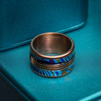 POSAN Men's Wide-Band Double-Layer Ring