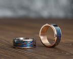 POSAN Men's Wide-Band Double-Layer Ring